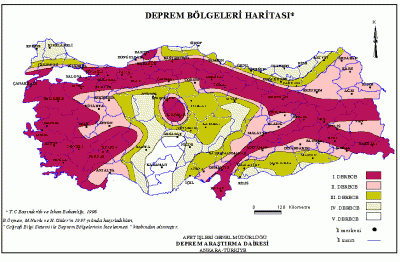 Türkiye  Deprem Haritası